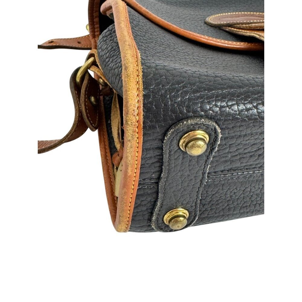 Dooney & Bourke VTG Essex Shoulder Bag Black Tan All Weather Leather USA Classic - Picture 2 of 16